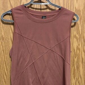 SHEIN Sleeveless Cross-Panel Tank Top - Mauve